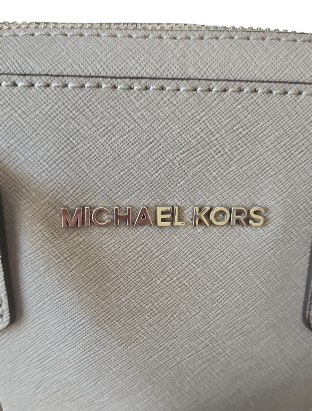 Michael Kors Gray Saffiano Leather Satchel - Picture 6 of 13